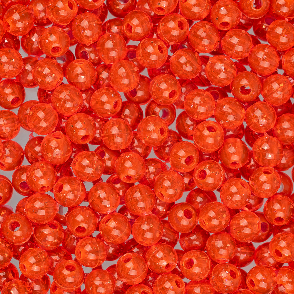5mm Round Gold Flake Fire Red Fishing Beads