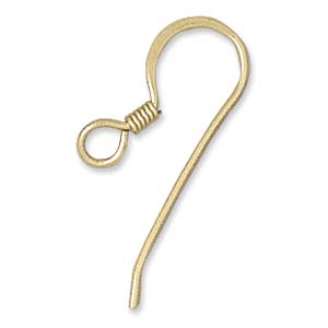 14kt Gold Fish Hook with Coil 2/pk – i-Bead Inc.