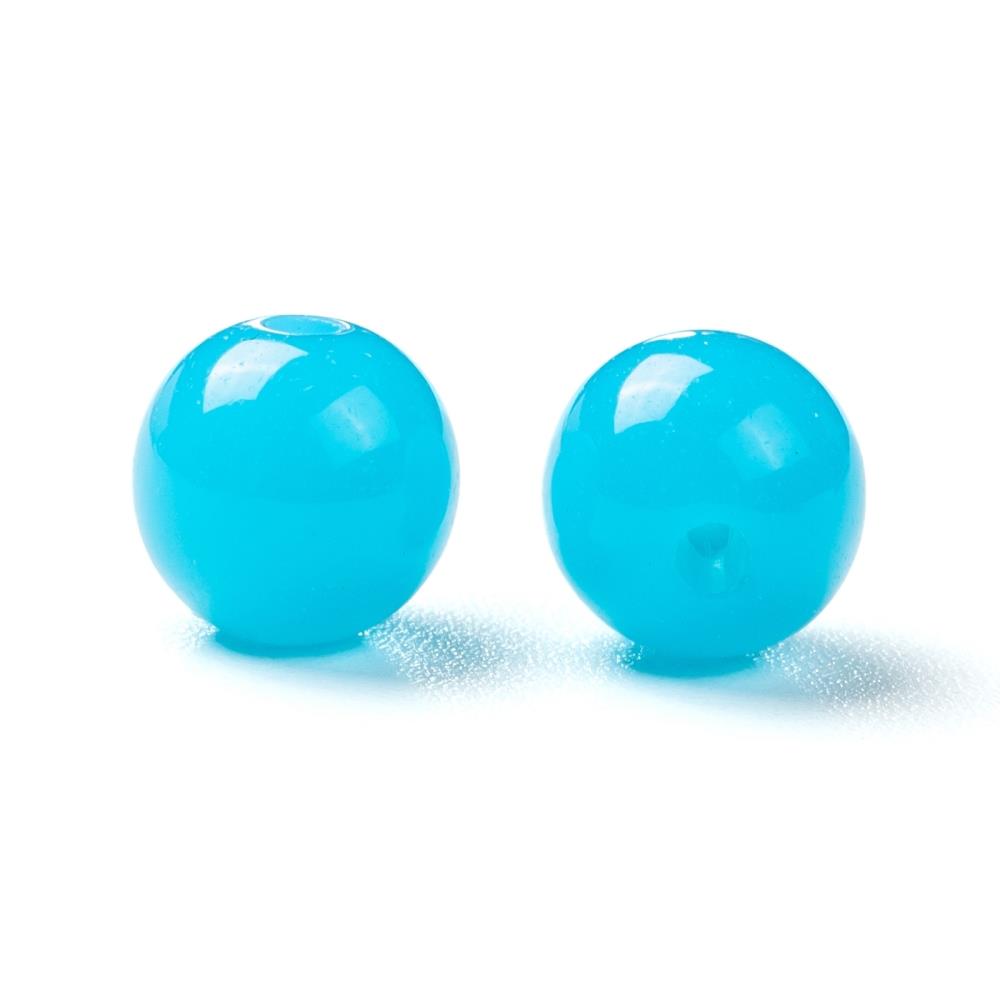 8mm Round Plastic Beads 100/pk - Neon Blue – i-Bead Inc.