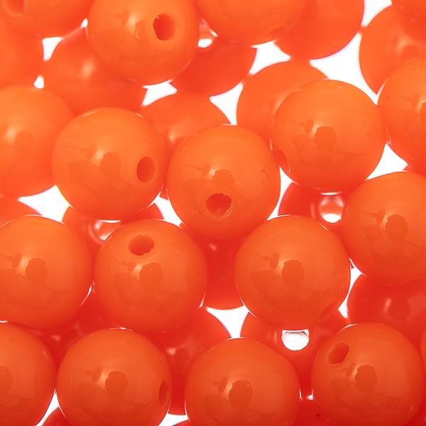 8mm Round Plastic Beads 100/pk - Neon Orange – i-Bead Inc.