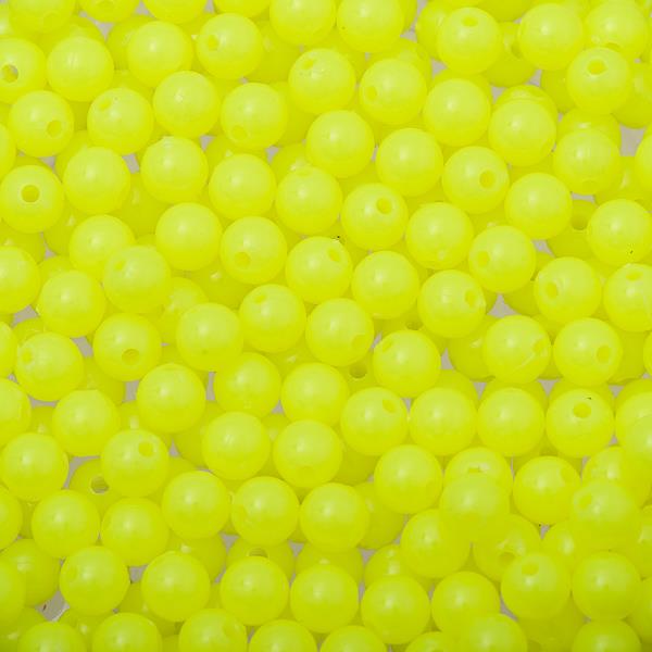 6mm Round Plastic Beads - Fluorescent Yellow – i-Bead Inc.