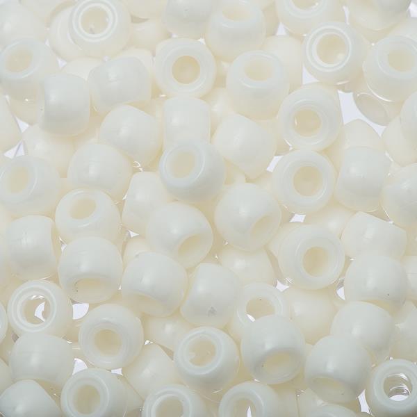 100 White Pony Beads 