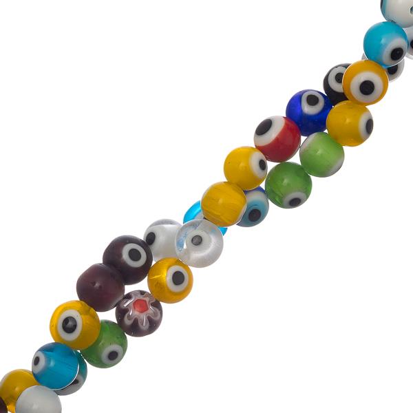 8mm Multi Color Round Evil Eye Glass Beads 50/Strand – i-Bead Inc.