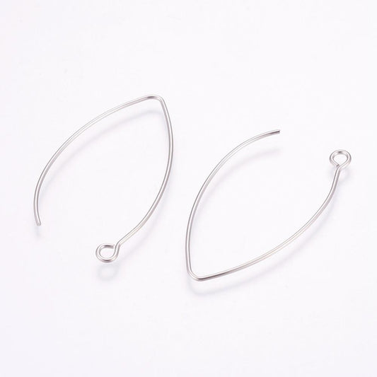 Stainless Steel V-Shape Earring Hooks 100/pk