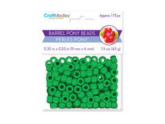 Pony Beads 175/pk - Opaque Kelly Green