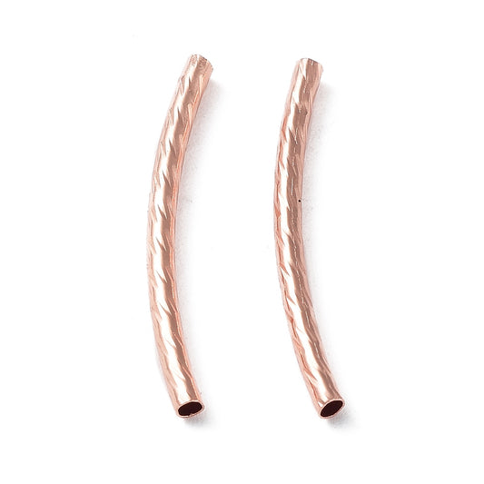 Tube 25mm Curved, Rose Gold Metal Beads 40/pk