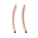 Tube 25mm Curved, Rose Gold Metal Beads 40/pk