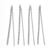 Rhinestone/Ball Chain Tassels, 2 Strand Nickel 4/pk