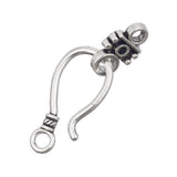 24mm Antique Silver Hook & Eye Clasp 10/pk