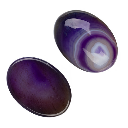 Gemstone Cabs, Oval 13x18mm Agate Purple (Natural/Dyed) 2/pk