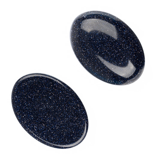 Gemstone Cabs, Oval 13x18mm Goldstone Blue (Synthetic/Dyed)) 2/pk