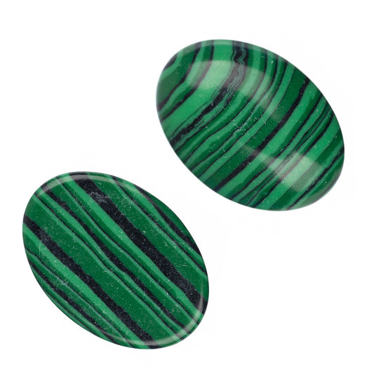 Gemstone Cabs, Oval 13x18mm Malachite (Synthetic/Dyed) 2/pk