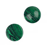 Gemstone Cabs, Round 12mm Malachite (Synthetic/Dyed) 2/pk