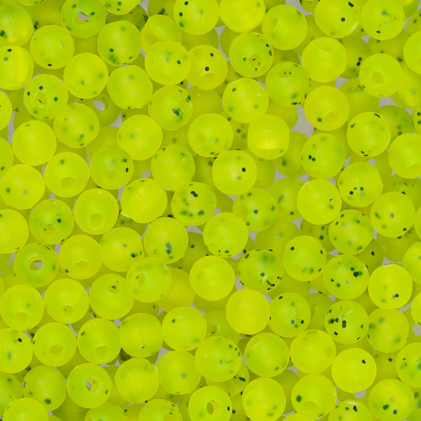 5mm Round Gold Flake Lime Fishing Beads