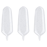 Epoxy Sticker Cabs, Feather 1 3/4" Clear Glitter 10/pk