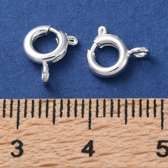 6mm Silver Spring Ring Clasp 10/pk