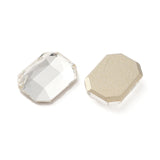 Rhinestone Cabochons, Rectangle 14x10mm Crystal 4/pk