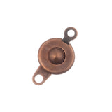 *7.5mm Antique Copper Button Clasp 5/pk