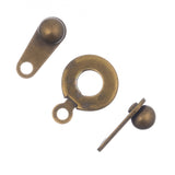 *7.5mm Antique Brass Button Clasp 5/pk