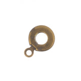 *7.5mm Antique Brass Button Clasp 5/pk