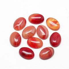 Gemstone Cabs, Oval 13x18mm Agate Red (Natural/Dyed) 2/pk