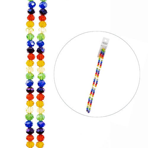 Crystal Lane Rondelle 4x6mm Tr Rainbow Mix 78/pk