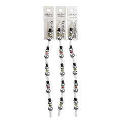 Crystal Lane Holiday Silver Snowman Stack 7" Strand