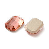 Rhinestone Cabochons, Rectangle 14x10mm Padparadscha 4/pk