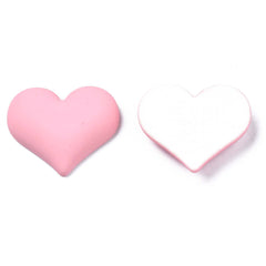 *Resin Cabochons, Heart 27mm Pastel Pink 10/pk