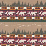 Aztec Bear 5 Brown 100% Cotton - Price Per Half Yard