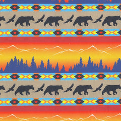 Aztec Bear 6 Multi Colour 100% Cotton - Price Per Half Yard