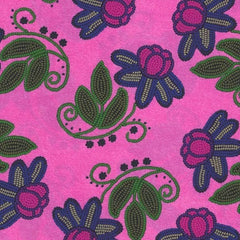 Real Beads Flower Pink 100% Cotton - Price Per Half Yard