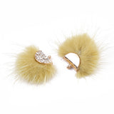 Faux Mink Fur Tassels, Dark Khaki 2/pk