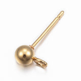 24kt Gold Plated Stainless Earring Studs with Loop 10/pk