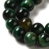 10mm Tiger Eye Green (Natural/Dyed) Beads 15-16" Strand