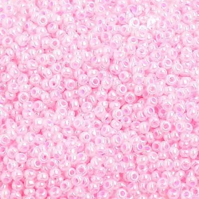 8/0 Czech Seed Beads #37175V Pink Ceylon 22g