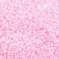 8/0 Czech Seed Beads #37175V Pink Ceylon 22g