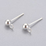 Silver Stainless Steel Earring Studs with Loop 10/pk