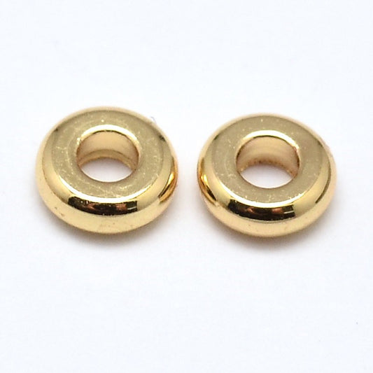 Spacer 4mm Donut, Gold Beads 25/pk