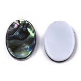 Shell Cabochons, Natural Abalone Oval 14x10mm 2/pk