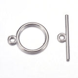 Toggle Clasp Nickel 15mm Round 10/pk