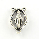 1" Oval Rosary Virgin Mary Connector 10/pk