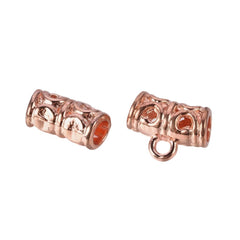 Rose Gold Tube Bead Bails 10/pk