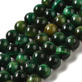 10mm Tiger Eye Green (Natural/Dyed) Beads 15-16" Strand