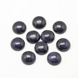 Gemstone Cabs, Round 12mm Goldstone Blue (Synthetic/Dyed) 2/pk