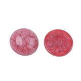 *Resin Cabochons, Round 16mm Glitter Crackle Red 10/pk