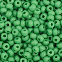 8/0 Czech Seed Beads #53250V Opaque Green 22g