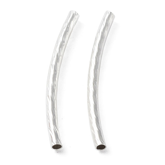 Tube 25mm Curved, Silver Metal Beads 40/pk