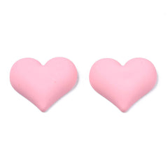 *Resin Cabochons, Heart 27mm Pastel Pink 10/pk