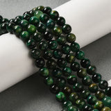 6mm Tiger Eye Green (Natural/Dyed) Beads 14-15" Strand